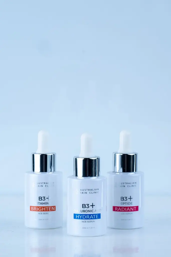 Face Serum (Box) Trio B3+ B3 + Peptides | B3 + Acide Hyaluronique | B3 + Vitamine C Hydrate • Illumine • Régénère