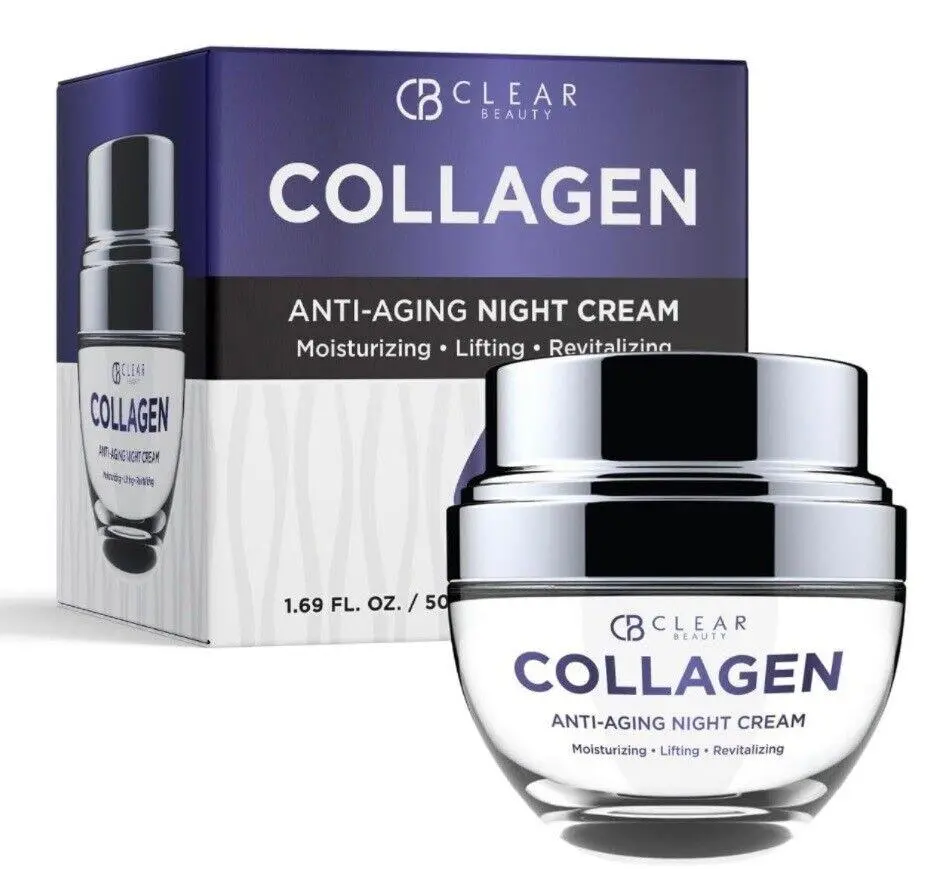 CB Clear Beauty – Crème de Nuit Anti-Âge au Collagène